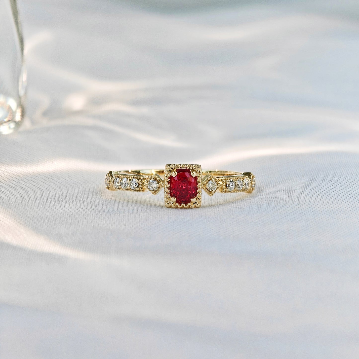 Red Spinel Polished Ring(Available Now)
