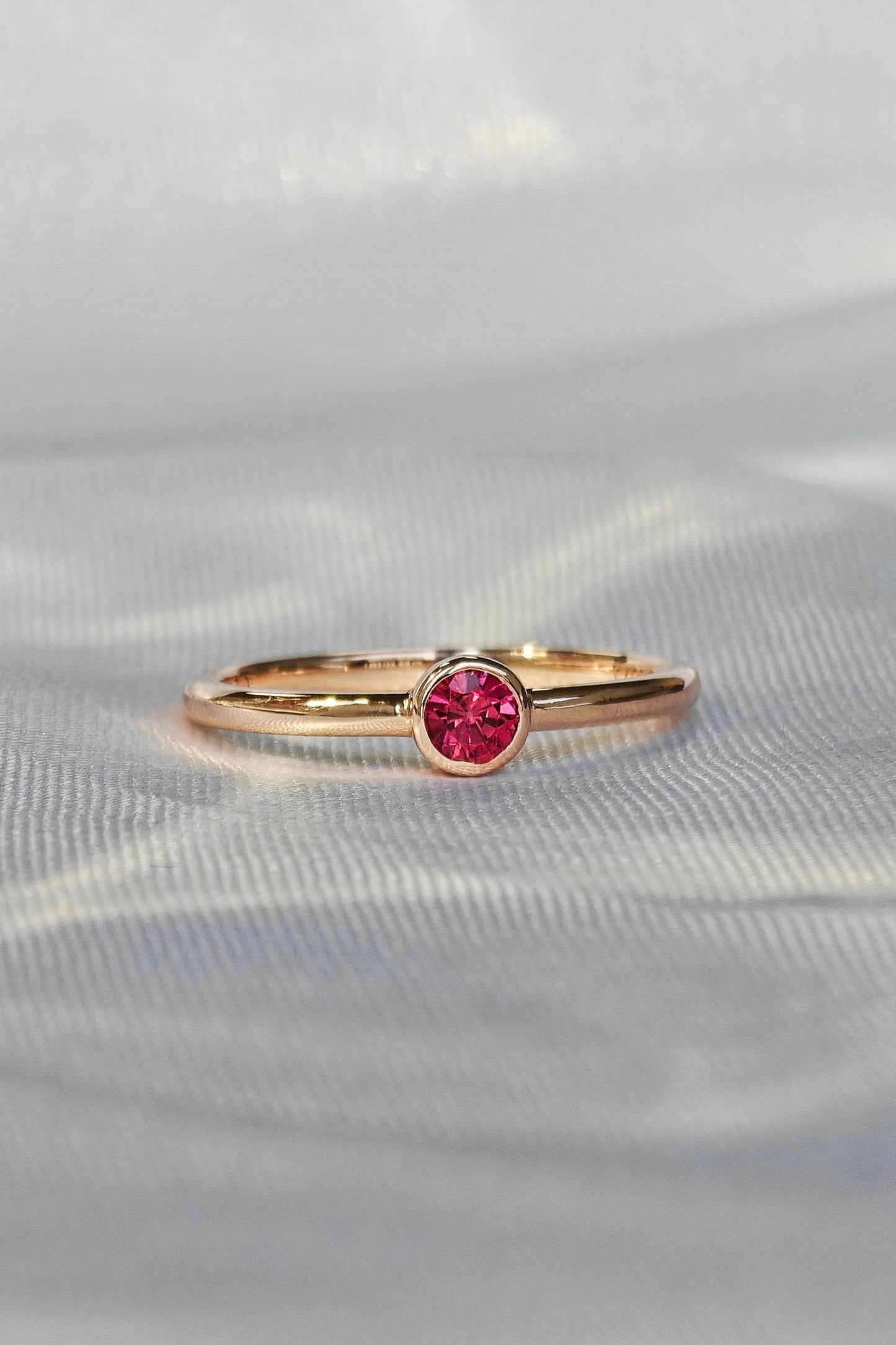 Rose Red Spinel Polished Ring(Available Now)