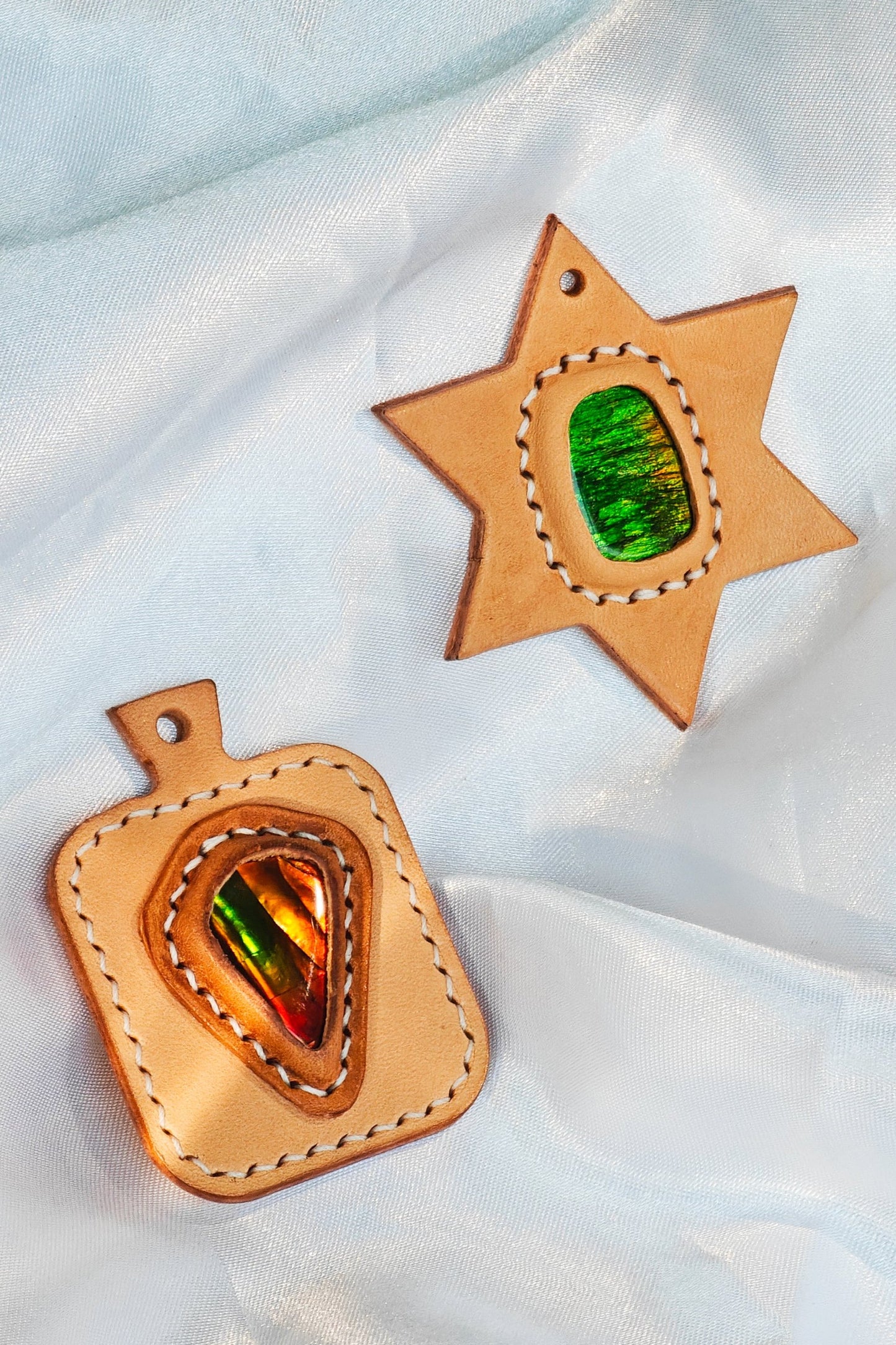 Ingenious: Tuscan Vegetable Tanned Leather Meets Mysterious Ammolite(Limited Sale)