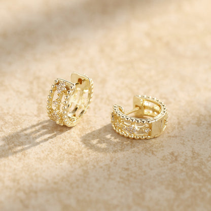 極簡·璀璨珠邊耳環