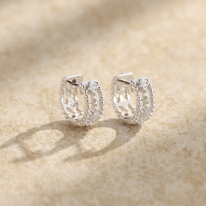 極簡·璀璨珠邊耳環