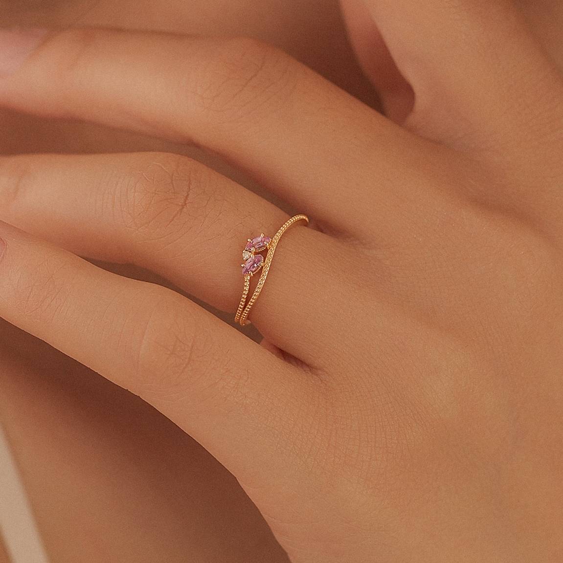 疊戴·晶綻漣漪戒指