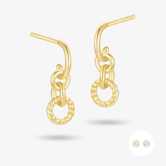 極簡·環扣幾何耳環