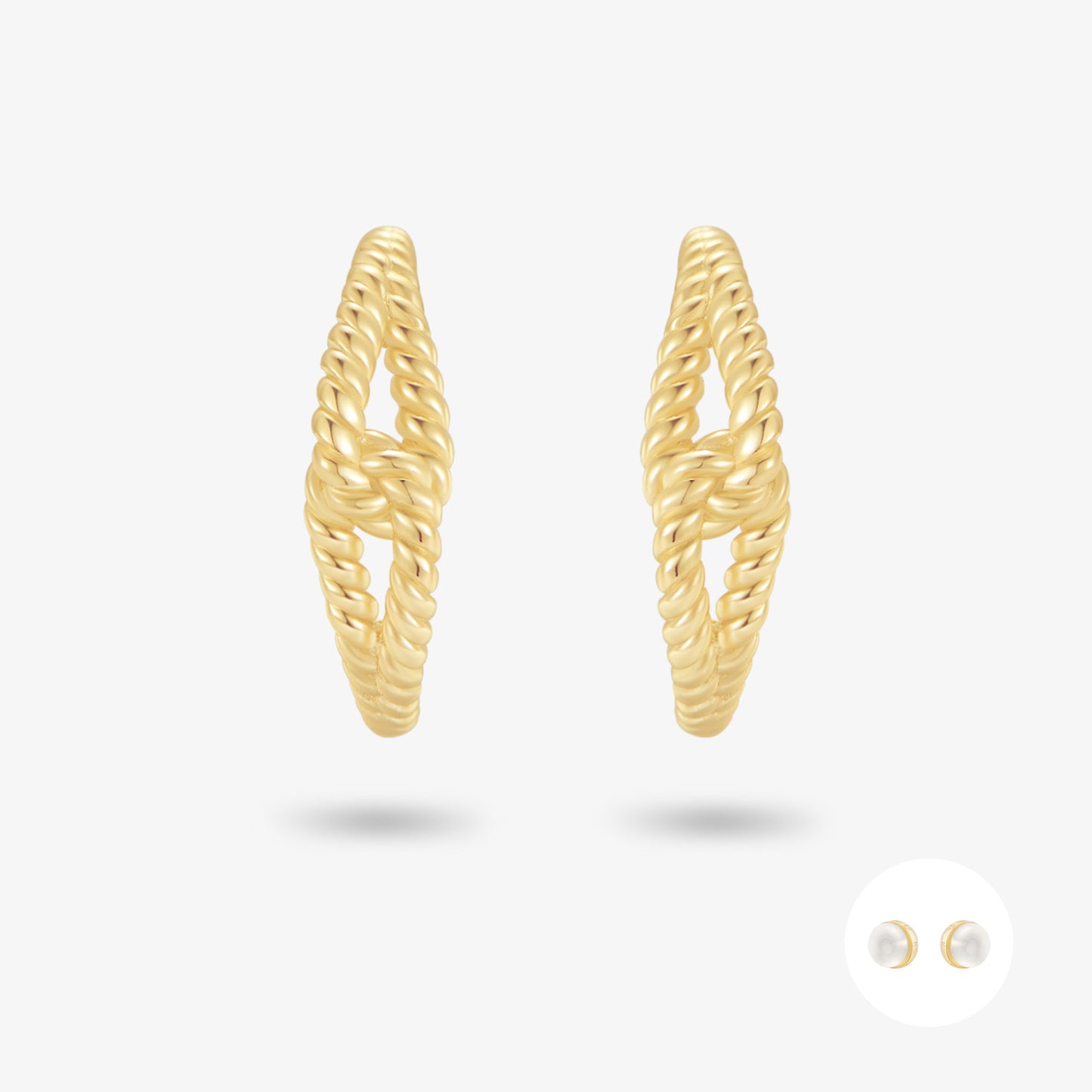 極簡·織光麻花耳環