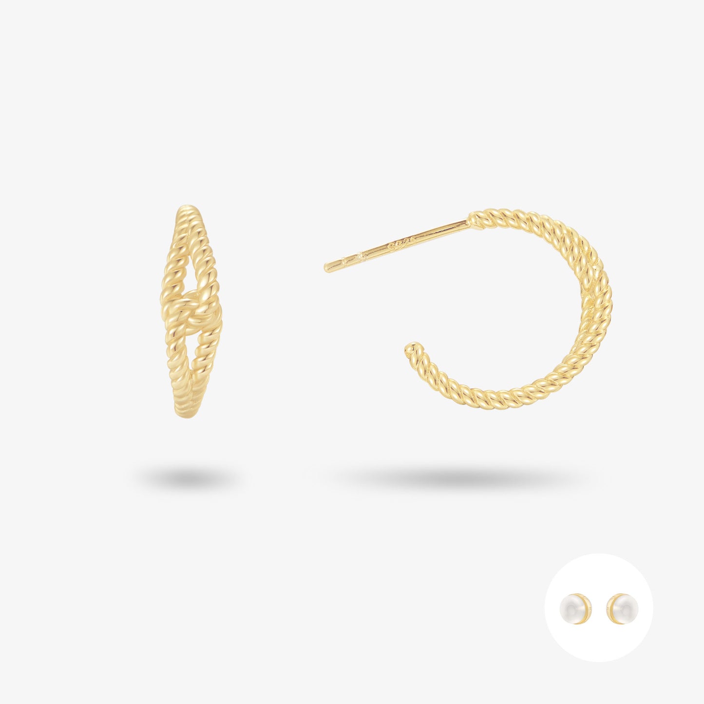 極簡·織光麻花耳環