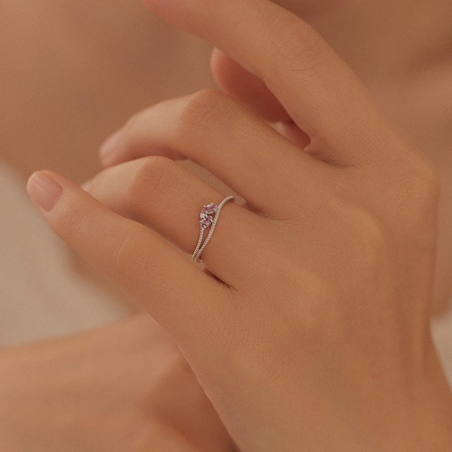 疊戴·晶綻漣漪戒指