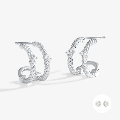 極簡·流星織紋耳環