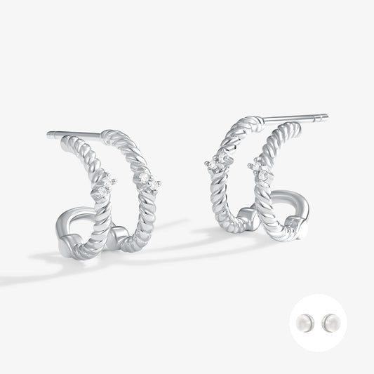 極簡·流星織紋耳環