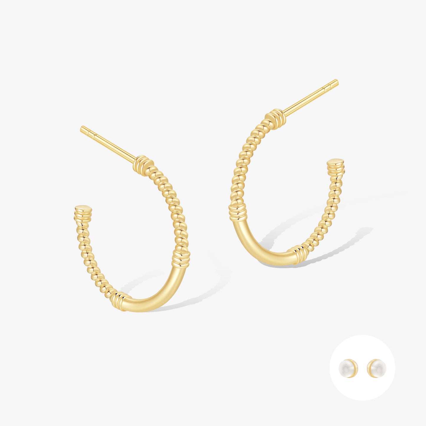 極簡·線築麻花耳環