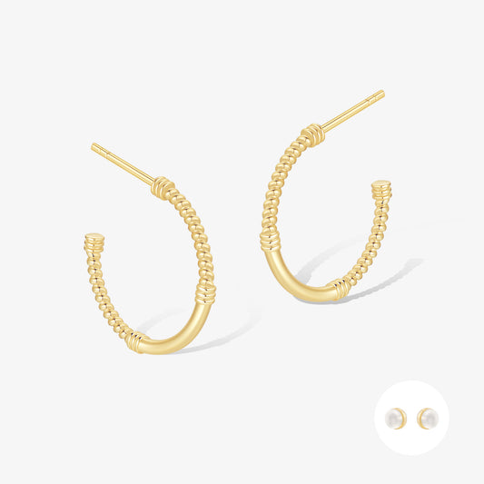 極簡·線築麻花耳環