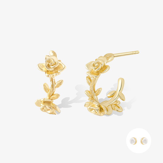 花園·盛放玫瑰耳圈