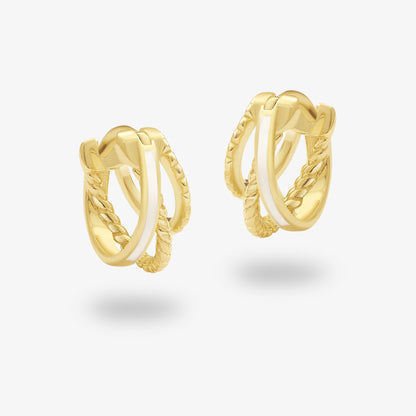 極簡·法式編織琺瑯耳環