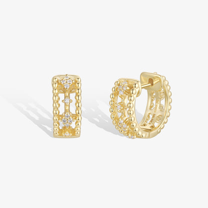 極簡·璀璨珠邊耳環