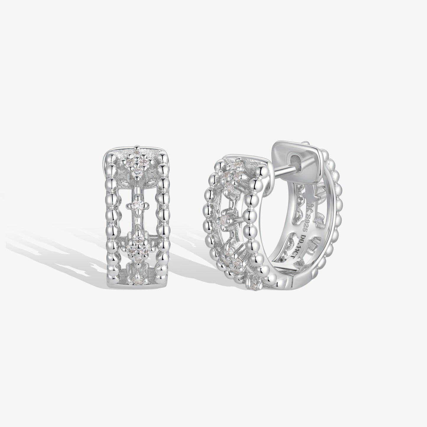 極簡·璀璨珠邊耳環