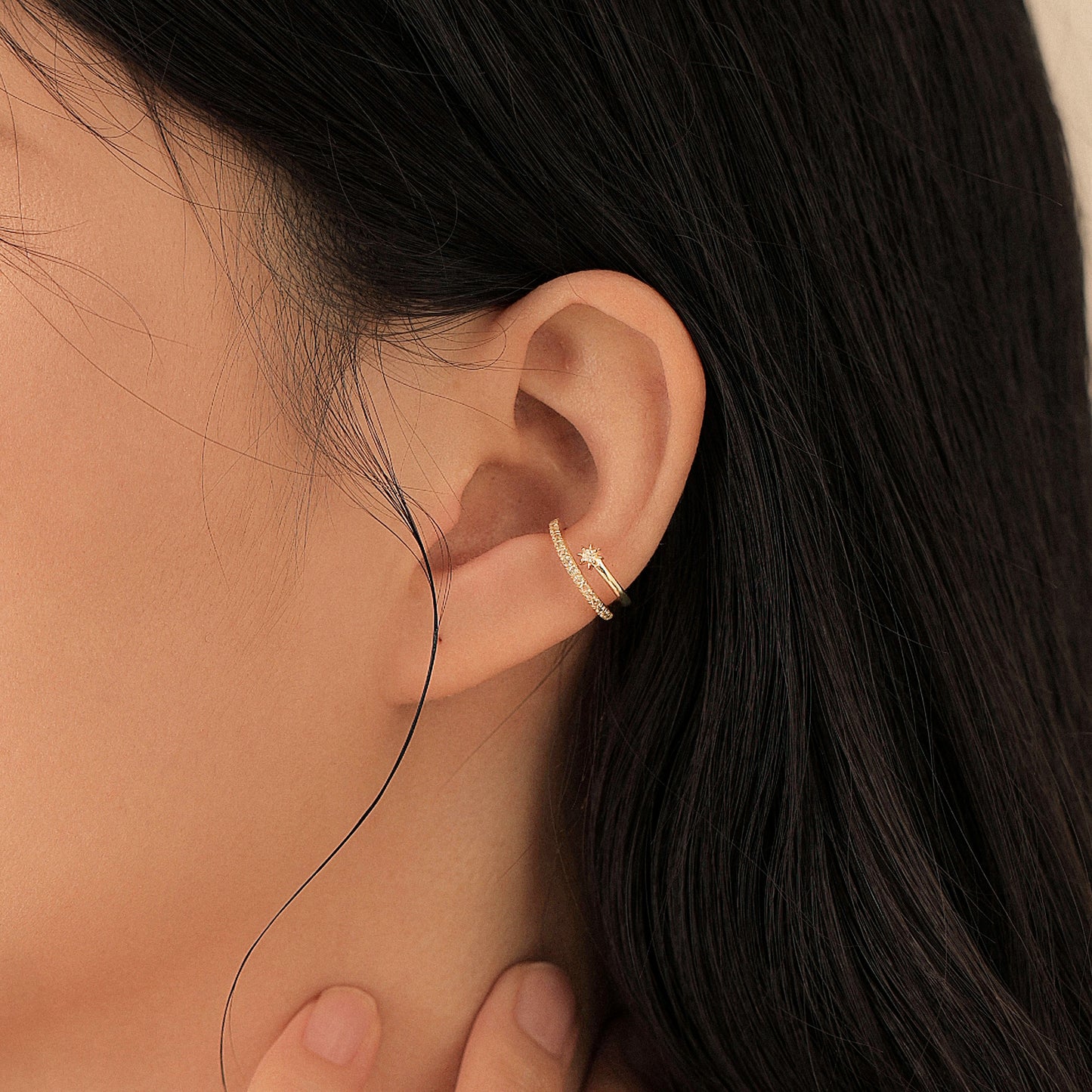 星夜·八芒星耳骨夾