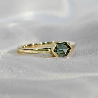 Turquoise Sapphire Polished Ring