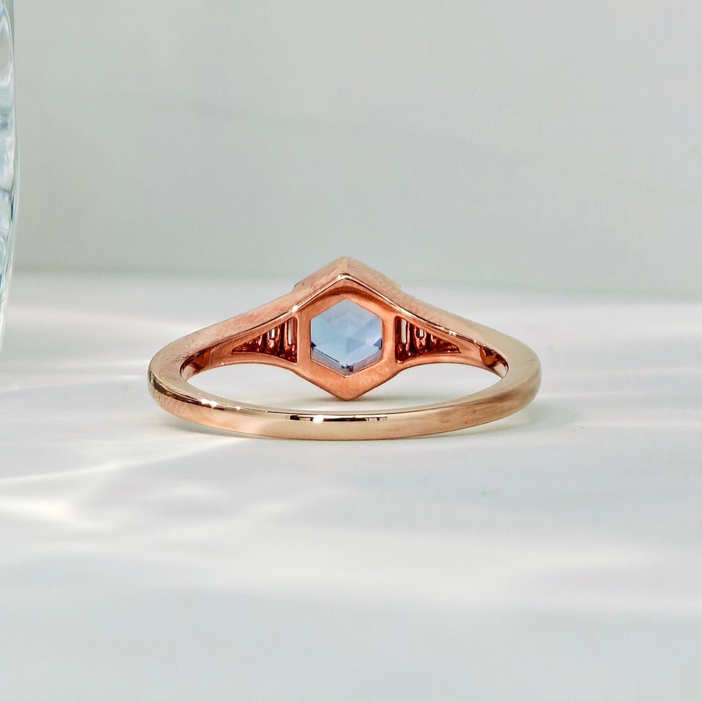 Tanzanite & Diamond Rose Gold Engagement Ring (Bespoke Model）