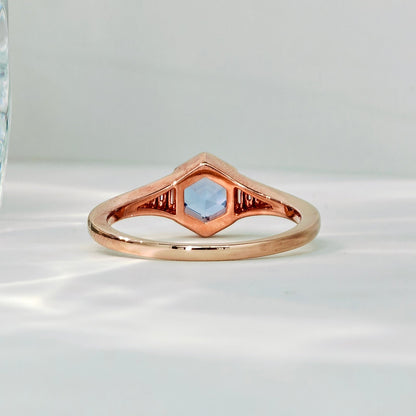 Tanzanite & Diamond Rose Gold Engagement Ring (Bespoke Model）