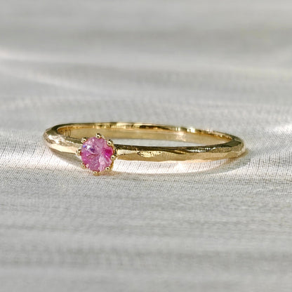 Round Spinel Hammered Ring (Bespoke Model)