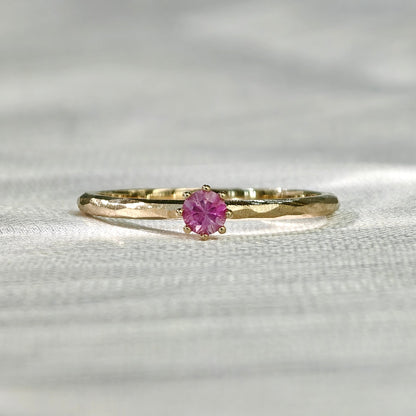Round Spinel Hammered Ring (Bespoke Model)