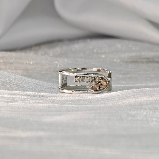 Geometric Wispy Diamond Ring (Bespoke Model)