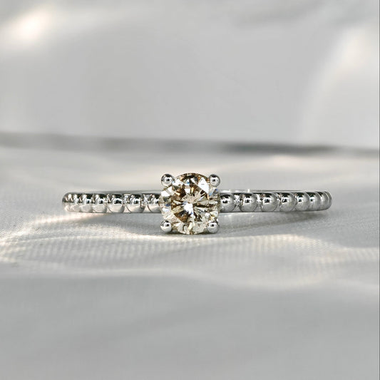 Round Diamond Minimalist Ring (Bespoke Model）