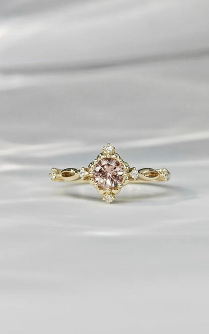 Light Pink Dragon Garnet Ring