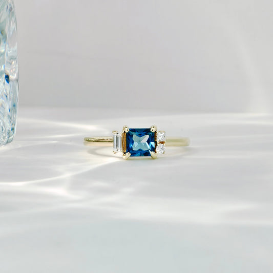 Square Brilliant Topaz Engagement Ring (Bespoke Model）
