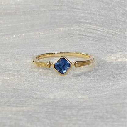 Asscher Blue Sapphire Ring (Bespoke Models)