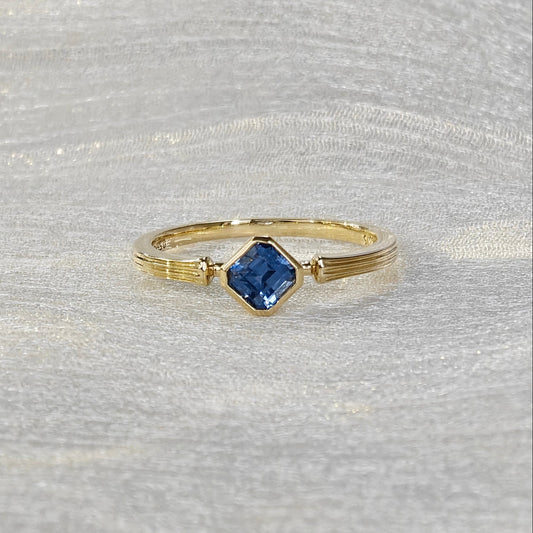 Asscher Blue Sapphire Ring (Bespoke Models)