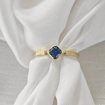 Asscher Blue Sapphire Ring (Bespoke Models)