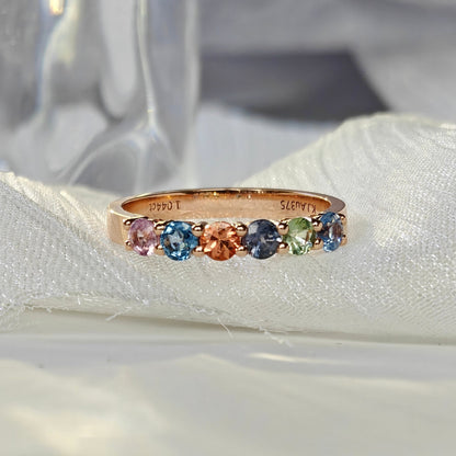 Multicolored Sapphire Rose Gold Ring