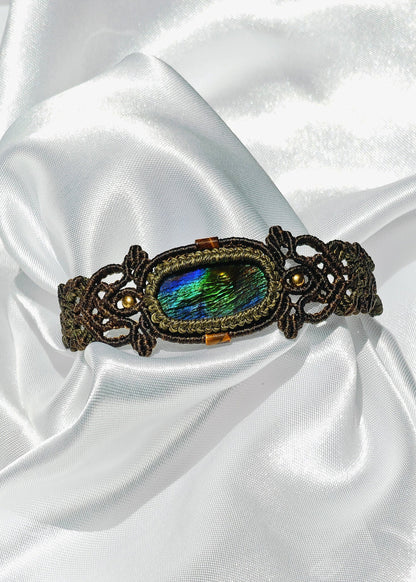 Le Bijoux Handmade Ammolite Braided Rope Bracelet